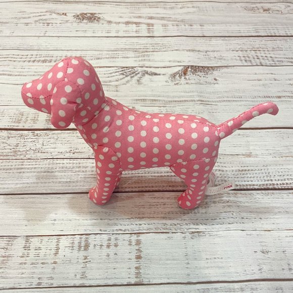 Victoria's Secret PINK White Dot Print Stuffed Mini Dog - 2004 First Edition - Picture 2 of 5